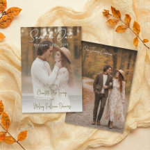 Elegant Autumn 2 Photo Script Save The Date