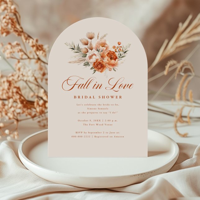 Convite Elegant Autumn Fall In Love Bridal Shower (Criador carregado)