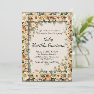 Convite Elegant Baby announcement invitation