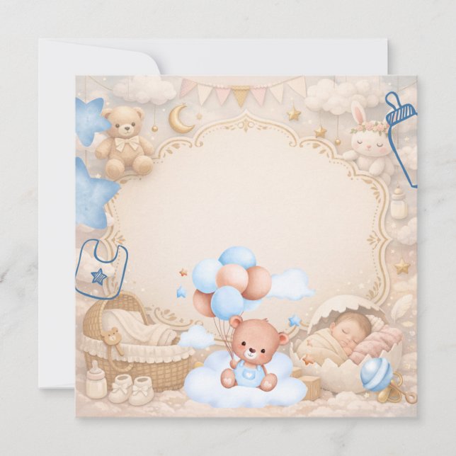 Convite Elegant Baby Celebration Invitation Template (Frente)