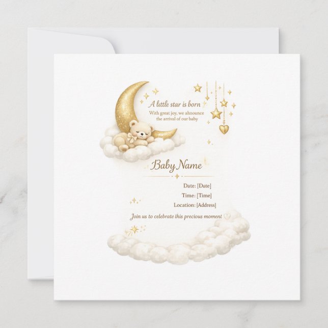 Convite Elegant Baby Shower Invitation (Frente)