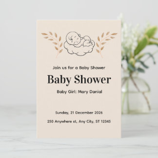Convite Elegant Baby Shower Invitation Modern Boho style