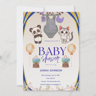Convite Elegant Baby Shower Invitation | Modern Minimalist