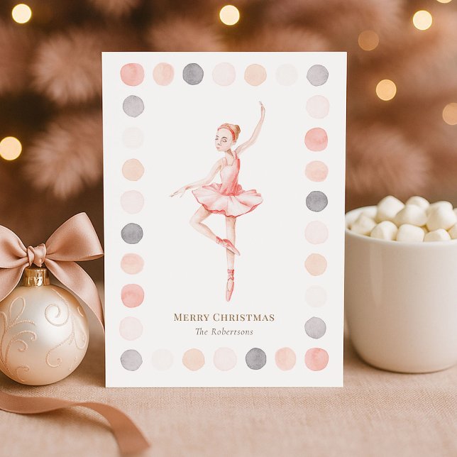 Convite Elegant Ballerina Merry Christmas Card (Criador carregado)