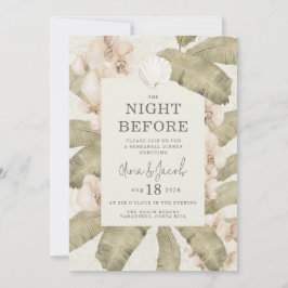 Convite Elegant Beach Coastal Rehearsal Dinner