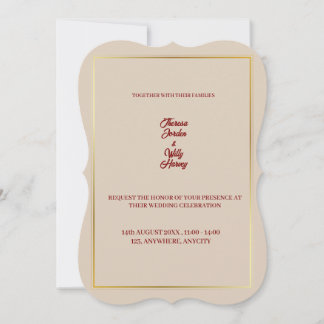 Convite Elegant Beige & Burgundy Floral Wedding Invitation