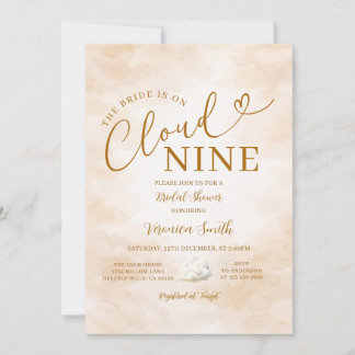 Convite Elegant Beige Romantic Cloud Nine Bridal Shower