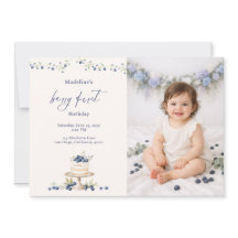 Elegant Berry First Blueberry Birthday Cake Photo