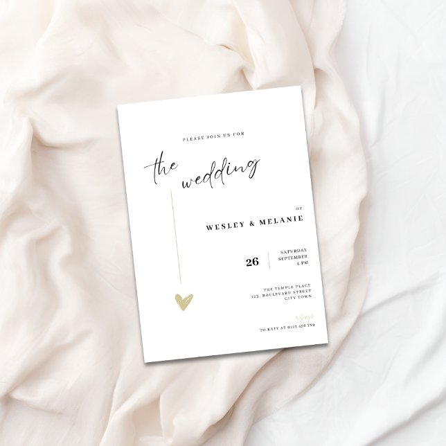 Convite Elegant Black and Gold Wedding Invitation (Elegant The Wedding Invitation)