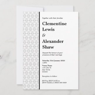 Convite Elegant Black and White Art Deco Style 