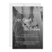 Elegant Black And White Wedding Invitation