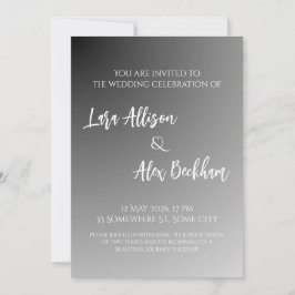 Convite Elegant Black And White Wedding Invitation 2.0
