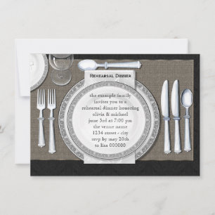 Convite Elegant Black Rehearsal Dinner Invitations