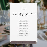 Convite Elegant Black Script Table Number 1 Seating Chart<br><div class="desc">These elegant black and white signature script double-sided table number 1 seating chart cards are perfect for all celebrations. Designed by Thisisnotme©</div>