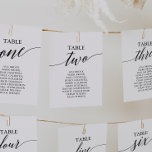 Convite Elegant Black Table Number 2 Seating Chart<br><div class="desc">These elegant black table number 2 seating chart cards are perfect for a simple wedding. The neutral design features a minimalist card decorated with romantic and whimsical typography. The card prints on the front and back (double-sided).</div>