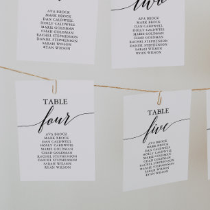 Convite Elegant Black Table Number 4 Seating Chart