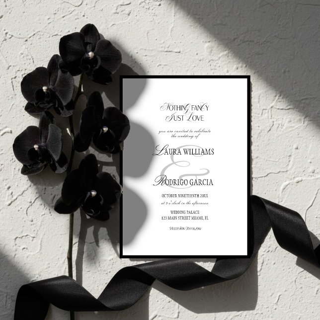 Convite Elegant Black & White Old Money Wedding (Criador carregado)