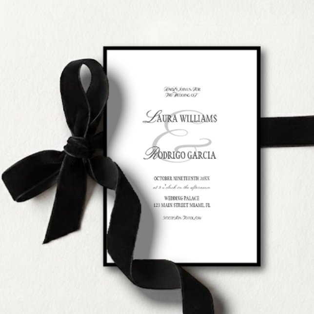Convite Elegant Black White Old Money Wedding (Criador carregado)
