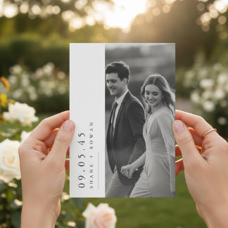 Convite Elegant Black & White Photo  Wedding Invitation 