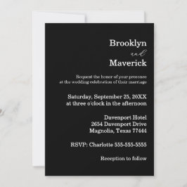 Convite Elegant Black & White Wedding