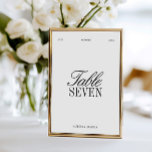 Convite Elegant Black & White Wedding Table Number<br><div class="desc">Designed with a deep black background and refined serif paired with elegant script typography, this sign brings timeless sophistication to your reception décor. Perfect for formal weddings, black-tie events, modern city venues, or evening celebrations, it creates a cohesive and luxurious aesthetic when paired with matching invitations, menus, place cards, and...</div>