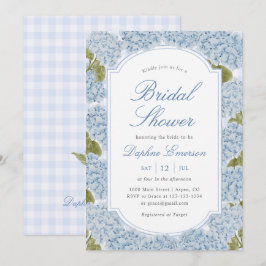 Convite Elegant Blue Hydrangea Bridal Shower