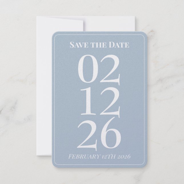 Convite Elegant Blue Wedding Save the Date Cards (Frente)