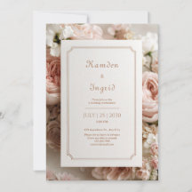 Elegant Blush Floral Bronze Ticket Frame Wedding