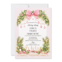 Elegant Blush Pink Bow Christmas Girls Night 