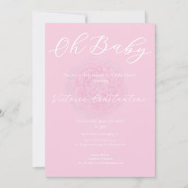 Convite Elegant Blush Pink Peony Oh Baby Shower Invitation