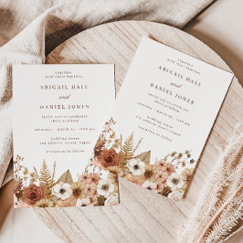 Convite Elegant Boho Floral Wedding