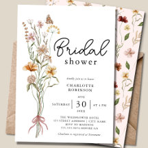 Elegant Boho Floral Wildflower Bridal Shower