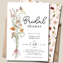 Convite Elegant Boho Floral Wildflower Bridal Shower