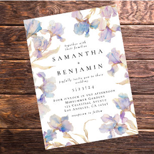 Convite Elegant Boho Iris Wedding