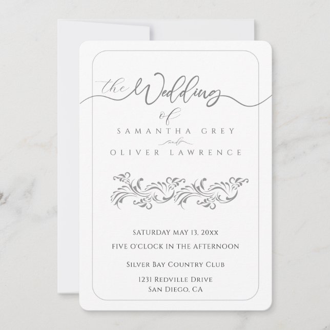 Convite Elegant Boho Minimalist Wedding Invitation (Frente)
