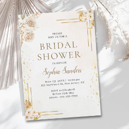 Convite Elegant Boho Style with Beige & Yellow Flowers