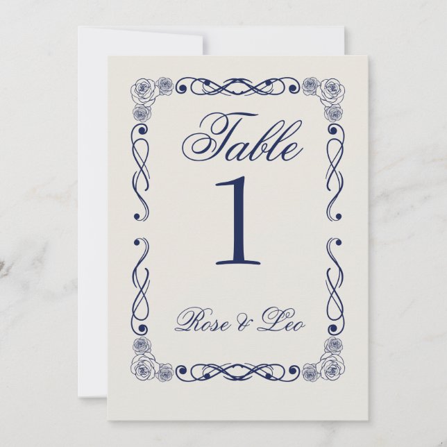 Convite Elegant Boho Wedding Table Number | Old Money  (Frente)