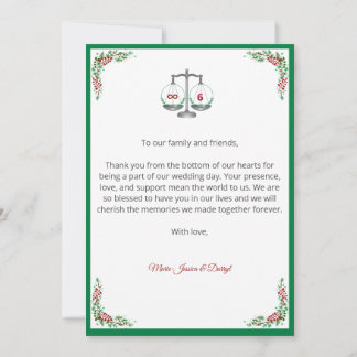 Convite Elegant Bordeaux Emerald Floral Wedding Thank You