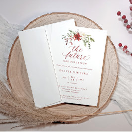 Convite Elegant Botanical Christmas Bridal Shower