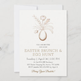 Convite Elegant Botanical Easter Brunch Invitation Card