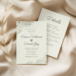 Convite Elegant Botanical Engagement Party Invitation