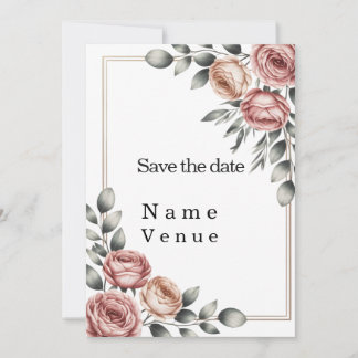 Convite Elegant botanical save the date 