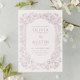 Convite Elegant Botanical Wedding | Heirloom Mulberry