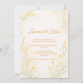 Convite Elegant Botanical Wedding Invitation