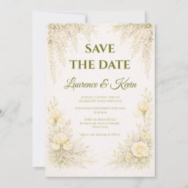 Convite Elegant Botanical Wedding Invitation Save the date