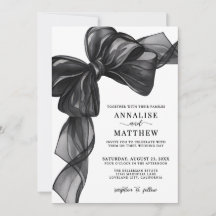 Elegant Bow Black And White Wedding