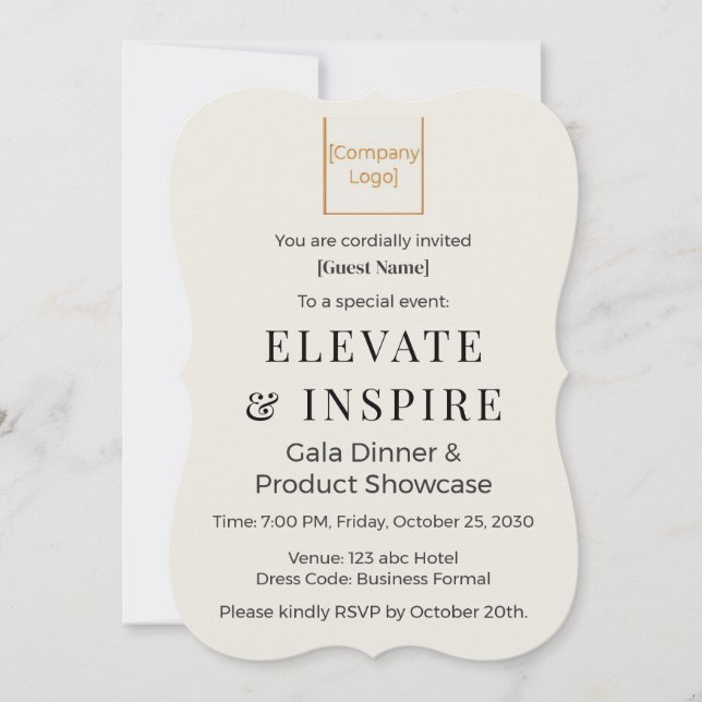 Convite Elegant Bracket Invitation | Corporate Gala & Even (Frente)