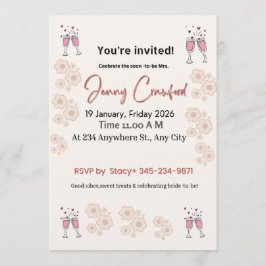 Convite Elegant Bridal Shower Invitation | Printable & Cus