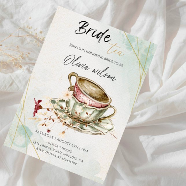 Convite Elegant Bridal Tea Party Bridal Shower Party (Criador carregado)