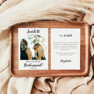 Convite Elegant Bridesmaid Proposal Photo Card